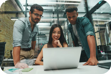 Team reviewing candidates together